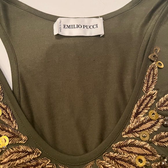 Emilio Pucci Top with Gold Metal Embroidery - Picture 2 of 11